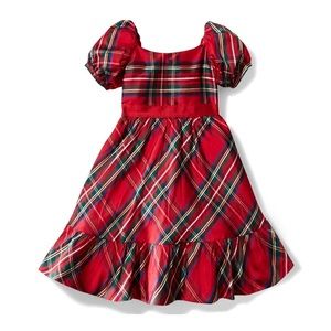 Janie and Jack holiday plaid silk dress